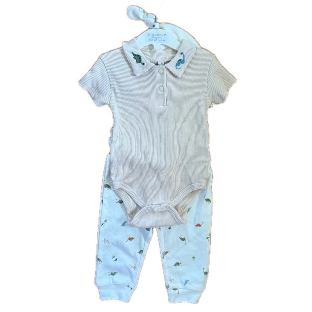 Chickpea Organic Baby Boy 3 Piece Outfit Set